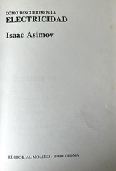 Isaac Asimov Electricidad 1987 Spanish Science Book Como Descubrimos Molino