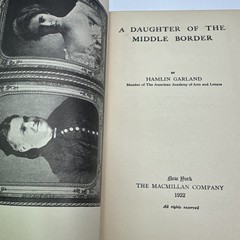 A Daughter of the Middle Border Hamlin Garland 1922 Macmillan Company HC Antique