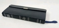 NIV Trimline Bible 1984 Zondervan Blue Bonded Leather Snap Flap Red Letters
