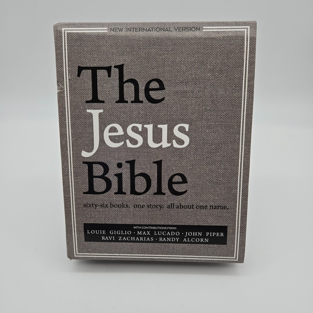 The Jesus Bible by Louie Giglio (2017, Hardcover) Gray Cloth Cover