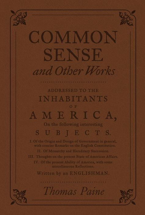 Common Sense and Other Works by Thomas Paine, Deluxe Faux Leather, Ships Fast!