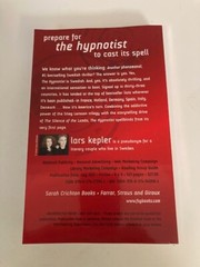 The Hypnotist by Lars Kepler (2011) Advance Uncorrected Proof (ARC) Like New