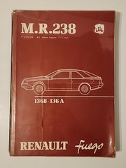 Renault Fuego M.R.238 Workshop Manual 1368-136A 1982 Engine Repair Maintenance