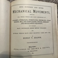 507 Mechanical Movements Printed 1881