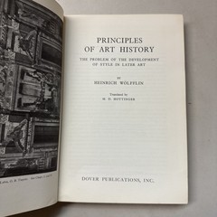 PRINCIPLES OF ART HISTORY:HEINRICH WOLFFLIN Dover 237 pages used Paperback-C11