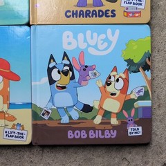 4 x BLUEY BOARD PICTURE BOOKS THE BEACH THE POOL CHARADES BOB BILBY