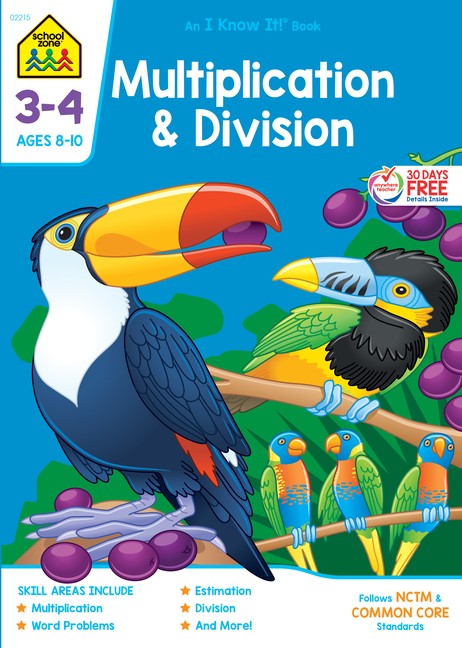 School Zone Multiplication & Division Grades 3-4 Workbook Paperback