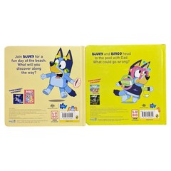 Bluey Board Book Set x 2 The Pool The Beach Hardcover Kids TV Series Picture Lot