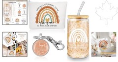 Colorful Superhero Appreciation Gift: 16oz Glass Tumbler, Makeup Bag & Keychain