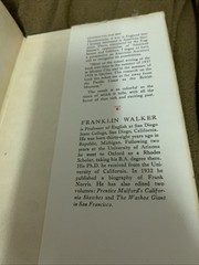 San Francisco’s Literary Frontier Book by Franklin Walker 1939 First Edition