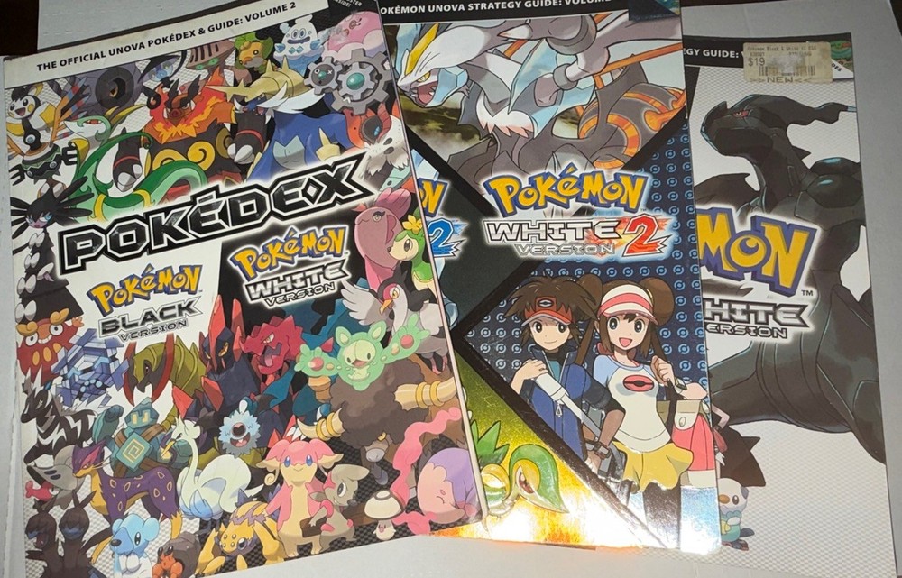 Official POKEMON Black and White Strategy Guide Volume With All Posters Lot Of 3