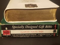 Vintage National Bible Press Holy Gift Bible Agate/Bride’s Style 2040x with Box