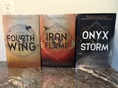 Rebecca Yarros Fourth Wing, Iron Flame, Onyx Storm – Hardcover Book Lot Of 3