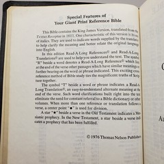 Holy Bible Reference Edition 1976 King James Version Giant Print Thomas Nelson
