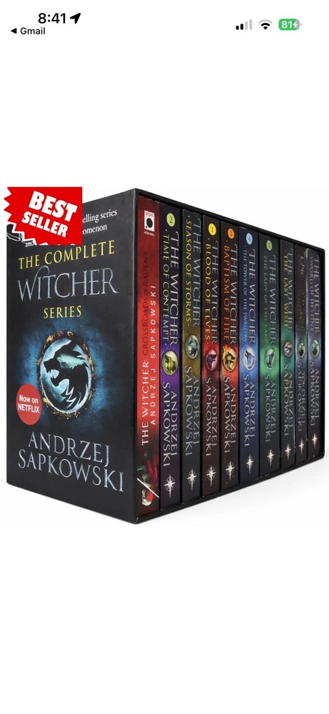 The Witcher Complete Series By Andrzej Sapkowski 8 Books Box Set Collection – PB