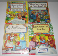 Lot of 4 Jesse Bear books by Nancy White Carlstrom & Bruce Degen TPB/HB