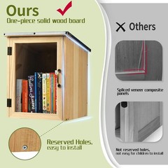 Little Library Box Outdoor, Waterproof Outdoor Library Book Box, Little Wood Cab
