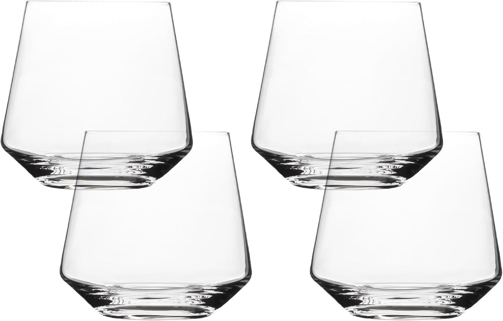 Over&Back 17Oz Modern Glassware – Set of 4 Contemporary Stemless Drinking Glasse