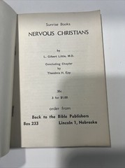 1957︱ Sunrise Books︱ Nervous Christians︱ L. Gilbert Little︱ Softback Book
