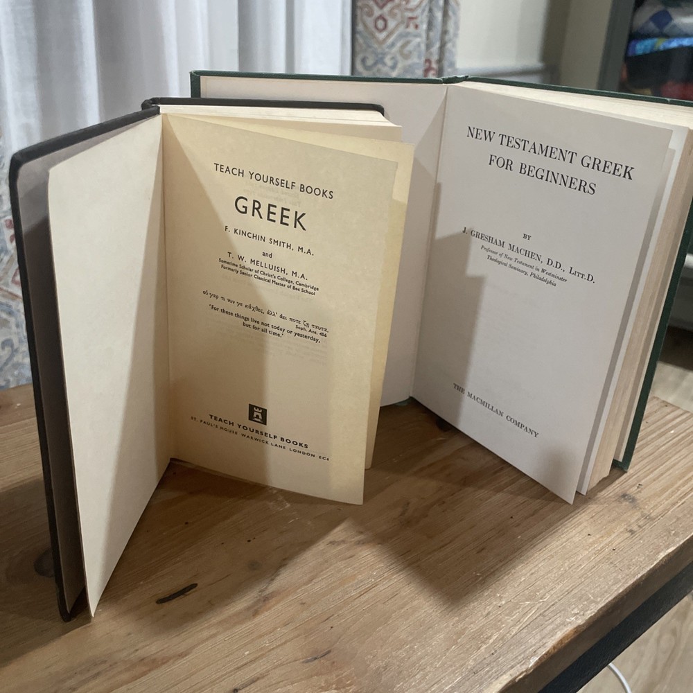 New Testament Greek Beginners J Gresham Machen 1951 w/ Teach Yourself Greek 1968
