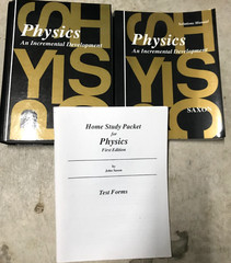Saxon PHYSICS Set (First Ed): Text. Solutions Manual, Test Book, Answer Key VGC