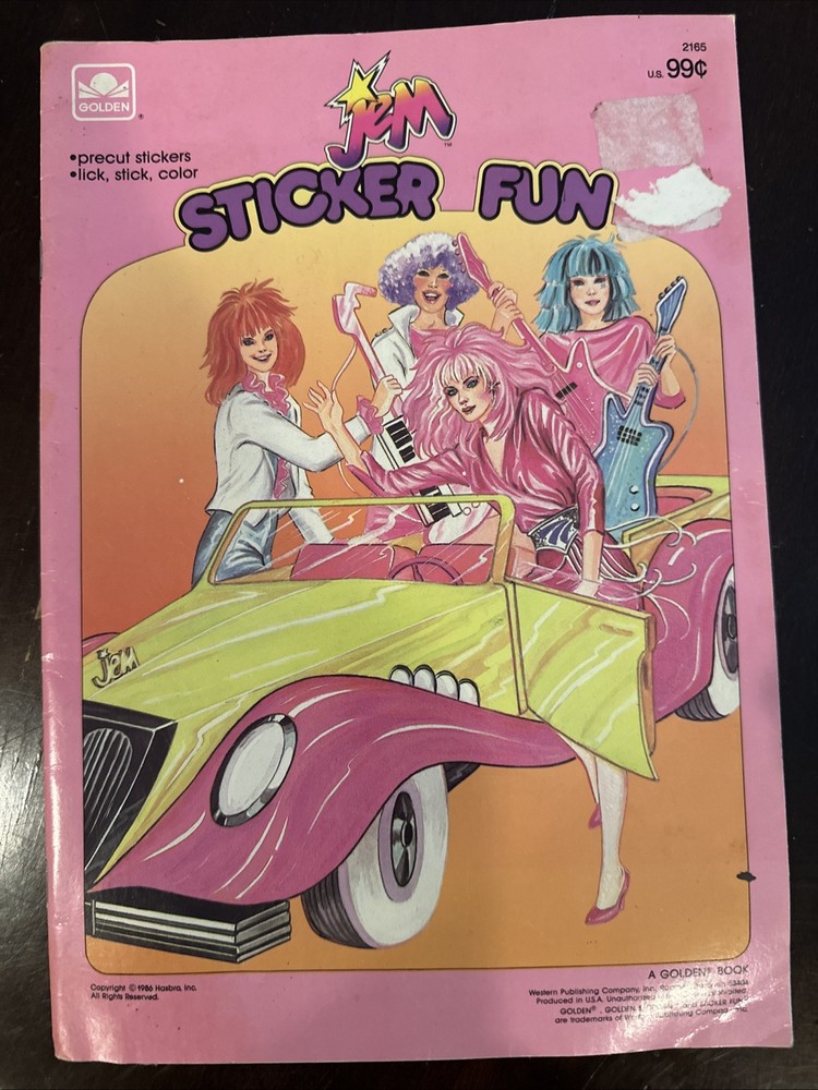 JEM Vintage Sticker Fun Hasbro Golden 1986 Jem and the Holograms Used RARE!