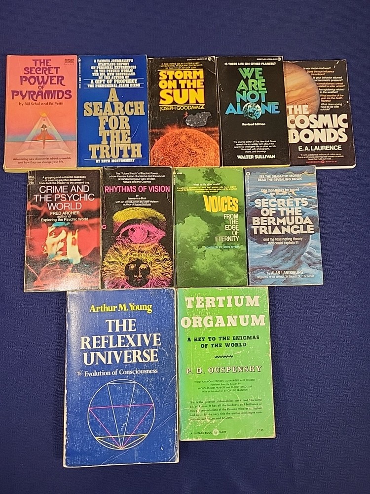 11 Vintage Occult Paperback Books – Consciousness Pyramids Etc