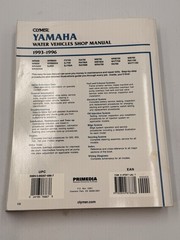 CLYMER W806 YAMAHA WATER VEHICLES SHOP MANUAL 1993-1996