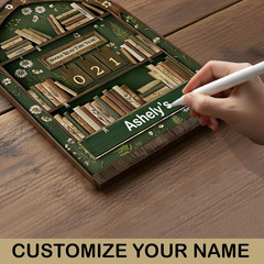Books I’Ve Read This Year Counter – Wooden Reading Tracker Sign for Bookshelf De