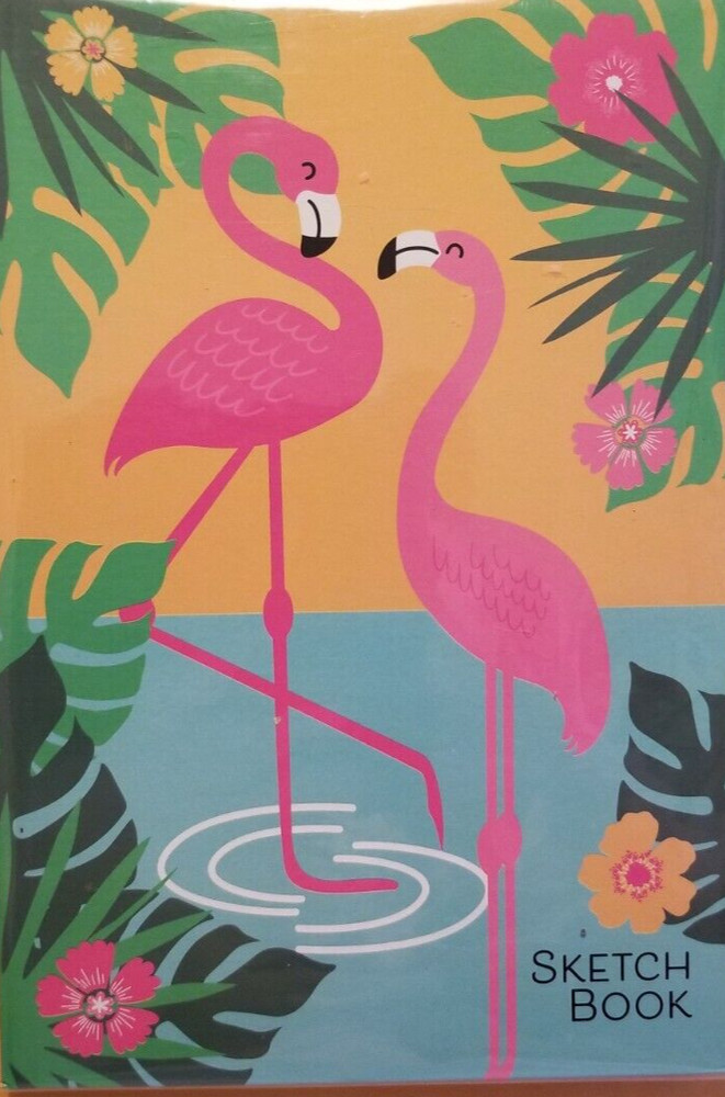 Flamingo Design Sketch Book Blank Pages Drawing Hardcover 8″ X 5″ New
