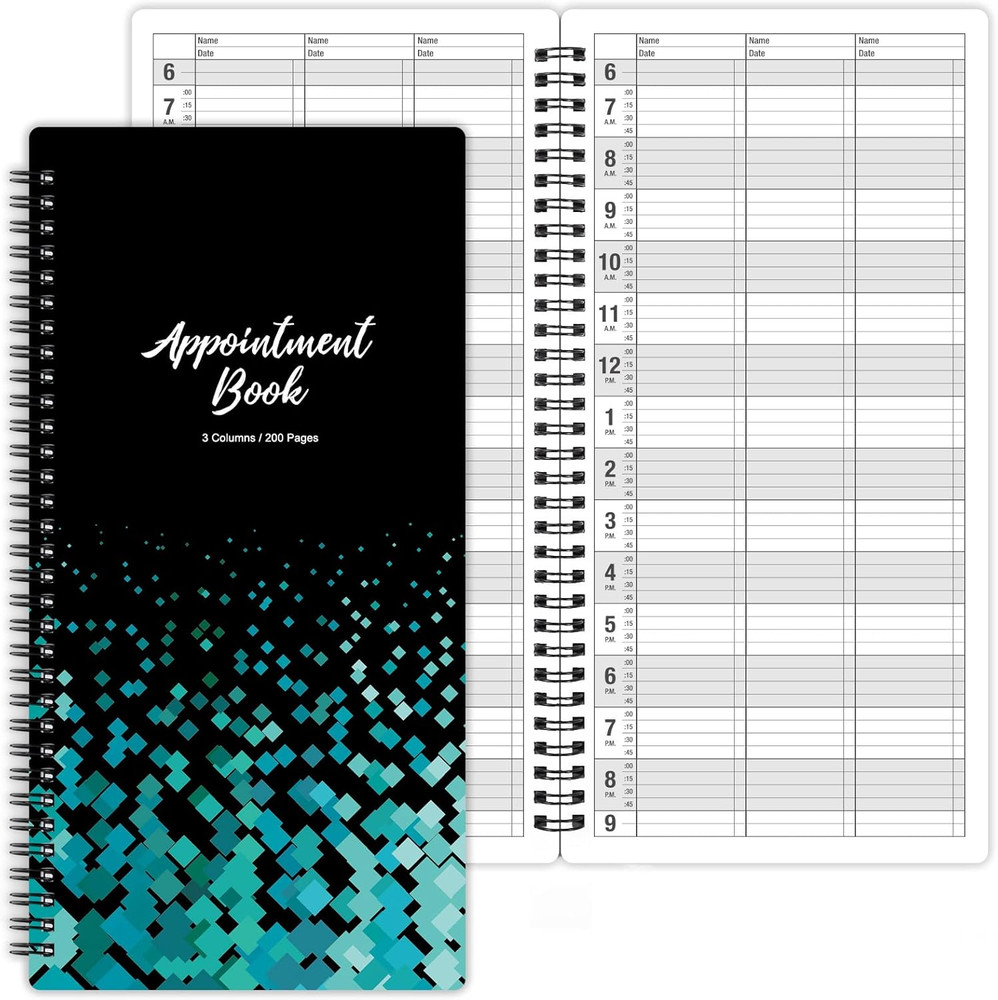 3 Column Appointment Book – Daily and Hourly Schedule Book with 200 Pages