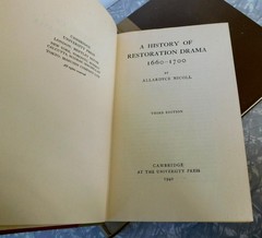 History of English Drama 1660-1850 by Allardyce Nicoll 1929/1940 HC 5 Volume Set