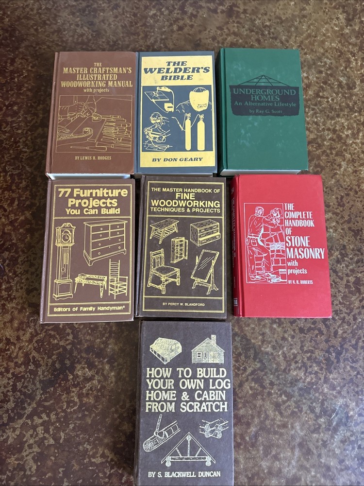Lot Of 7 TAB Handyman Books – Woodworking – Welding – Stone Masonry