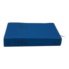 Hands-On Bible -NLT -Leather Like- Blue -Silver Gilded Page Edges -2013