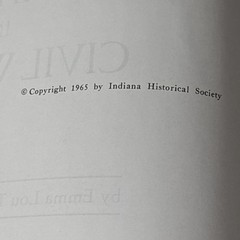 INDIANA IN THE CIVAL WAR ERA 1850-1880 By: Emma Lou Thornbrough Vol. III HB 1965
