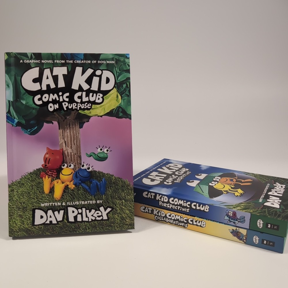 Cat Kid Comic Club by Dav Pilkey Lot of 3 Hardcovers Bundle Kids Books Ages 7-11
