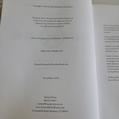 The Headmasters Association: 1893-2013 1st Edition, 2012 HC/DJ Booklets, Letter