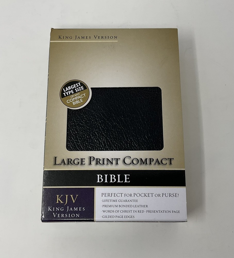 Holman KJV Large Print Compact Bible Black Premium Bonded Leather Red Letter