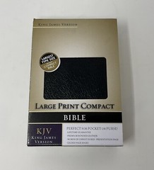 Holman KJV Large Print Compact Bible Black Premium Bonded Leather Red Letter