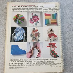 Latge Print Needlecraft Book Mildred Graves Ryan 51 Projects Knit Crochet Needle