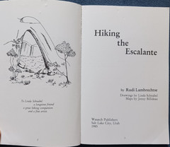 Hiking The Escalante – Rudi Lambrechtse – 1985 Paperback Edition