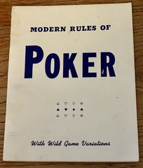 Vtg. Modern Rules of POKER Booklet w/Wild Card Variations ~Heines Publishing Co.