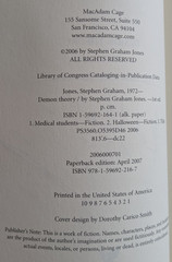 Signed & First edition DEMON THEORY By Stephen Graham Jones