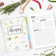 8.5″ x 11″ Recipe Book to Write in Your Own Recipes, Personal Blank Recipe Noteb