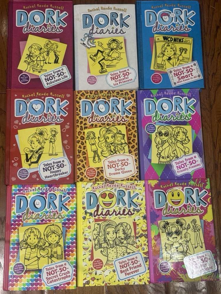 Dork Diaries 9 Book Lot Rachel Renee Russell #1 4 5 6 9 11 12 13 14 HC PB