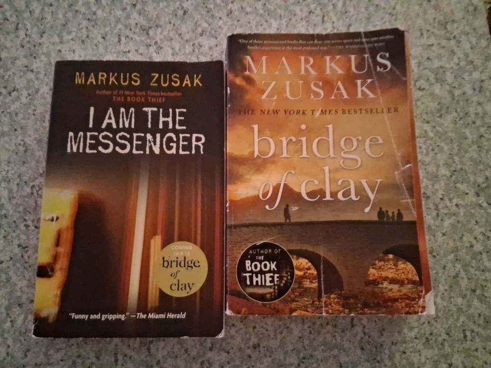Books Markus Zusak (I Am The Messager ,and Bridge Clay) Acceptable Condition