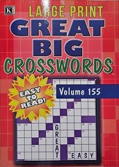 New 5 Large Print Great Big Crosswords Kappa Puzzle Books Vol#155-163 Fun Hobby