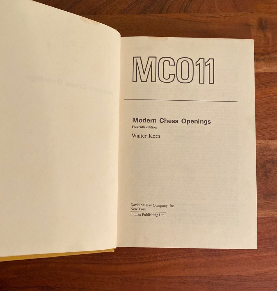 Modern Chess Openings: MCO-11 by Walter Korn 11th Edition – Hardcover