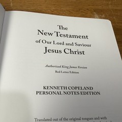 The New Testament KJV BIBLE Kenneth Copeland Personal Notes Edition Faux Leather