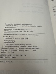 Documents on Nazism 1919-1945 Noakes Pridham 1975 HC Viking Press